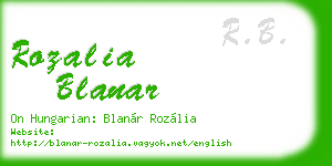 rozalia blanar business card