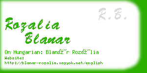 rozalia blanar business card